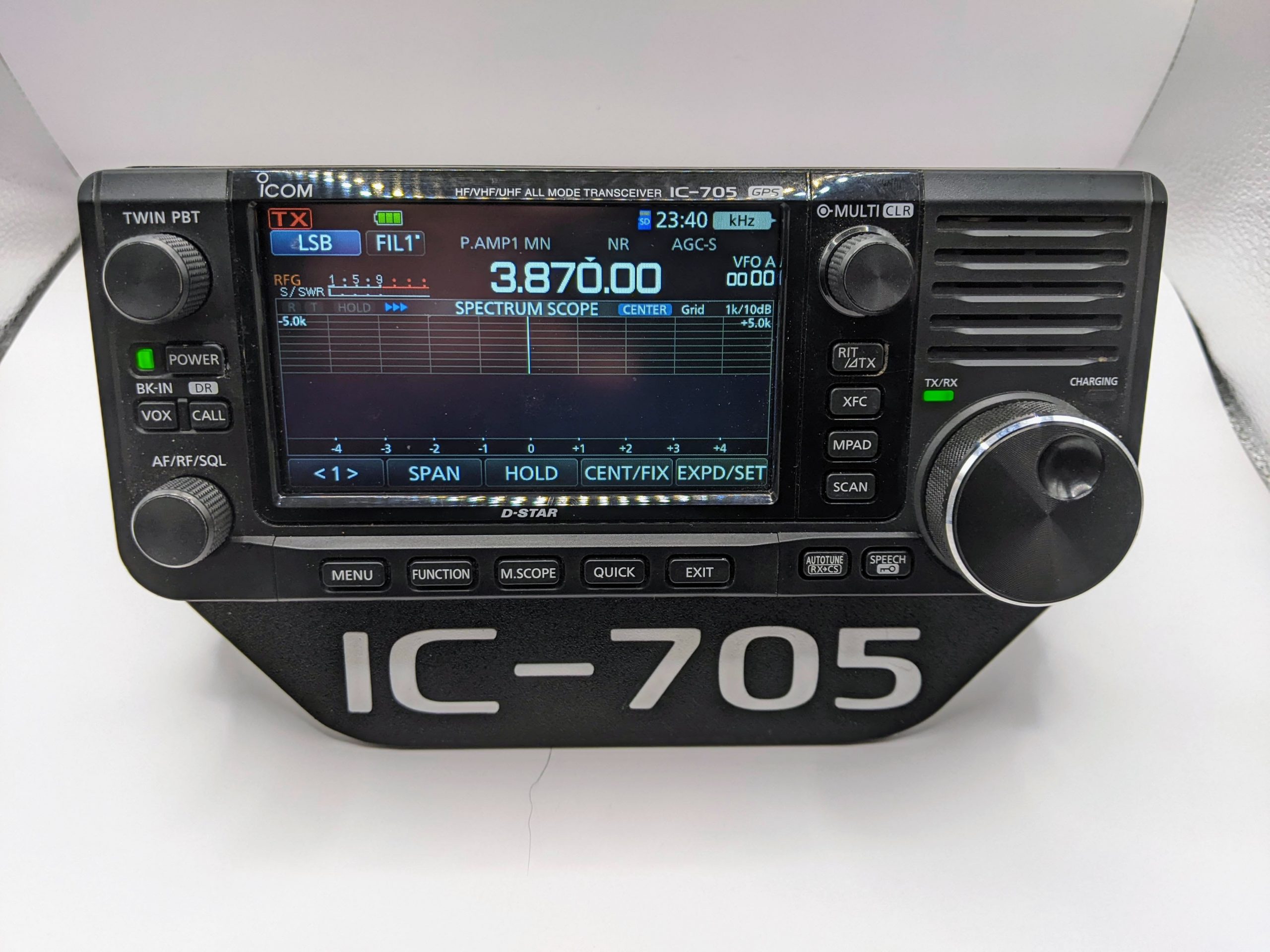 Nifty Angled Desk Stand for Icom IC-705 QRP Radio Transceiver - Image 2